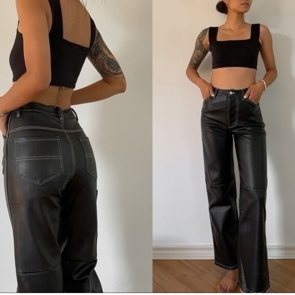 Simonett Kika Vegan Leather Pants Medium - Picture 2 of 13